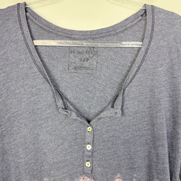 FREE PEOPLE | WE THE FREE Dip Tie Dye Henley Blue Women’s Size Small - Picture 3 of 9